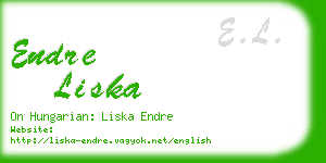 endre liska business card